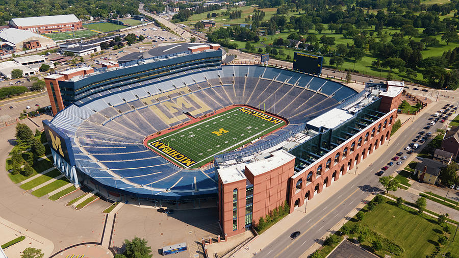 Michigan Stadium overhead Photograph by Eldon McGraw