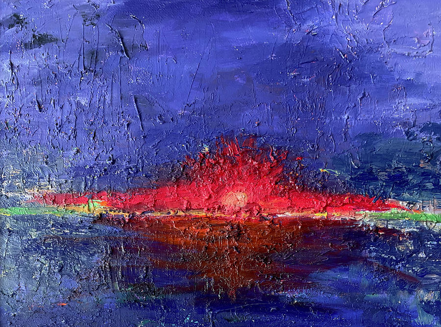 Michigan Sunset Painting by Karin Eisermann