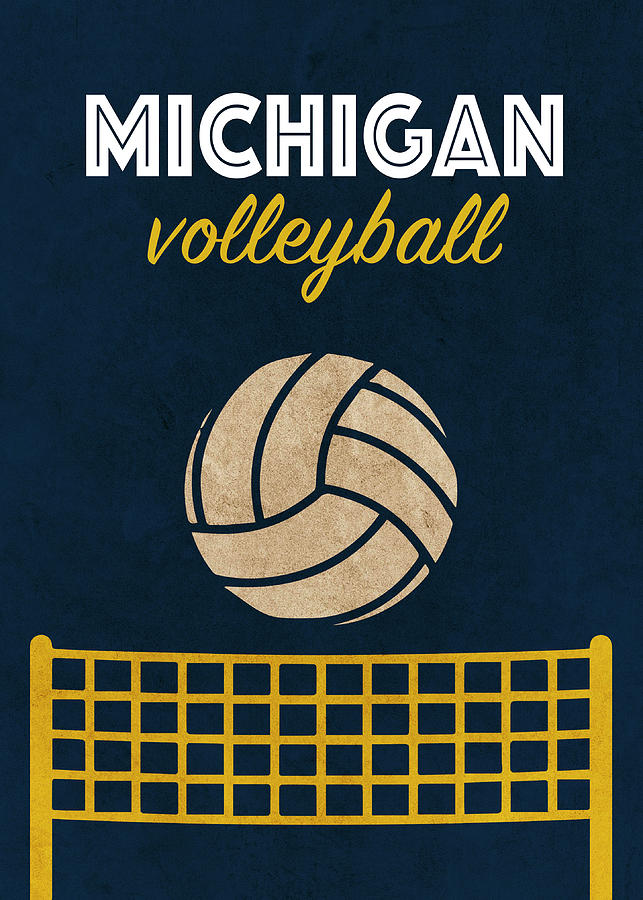 Michigan University Volleyball Team Vintage Sports Poster Mixed Media ...