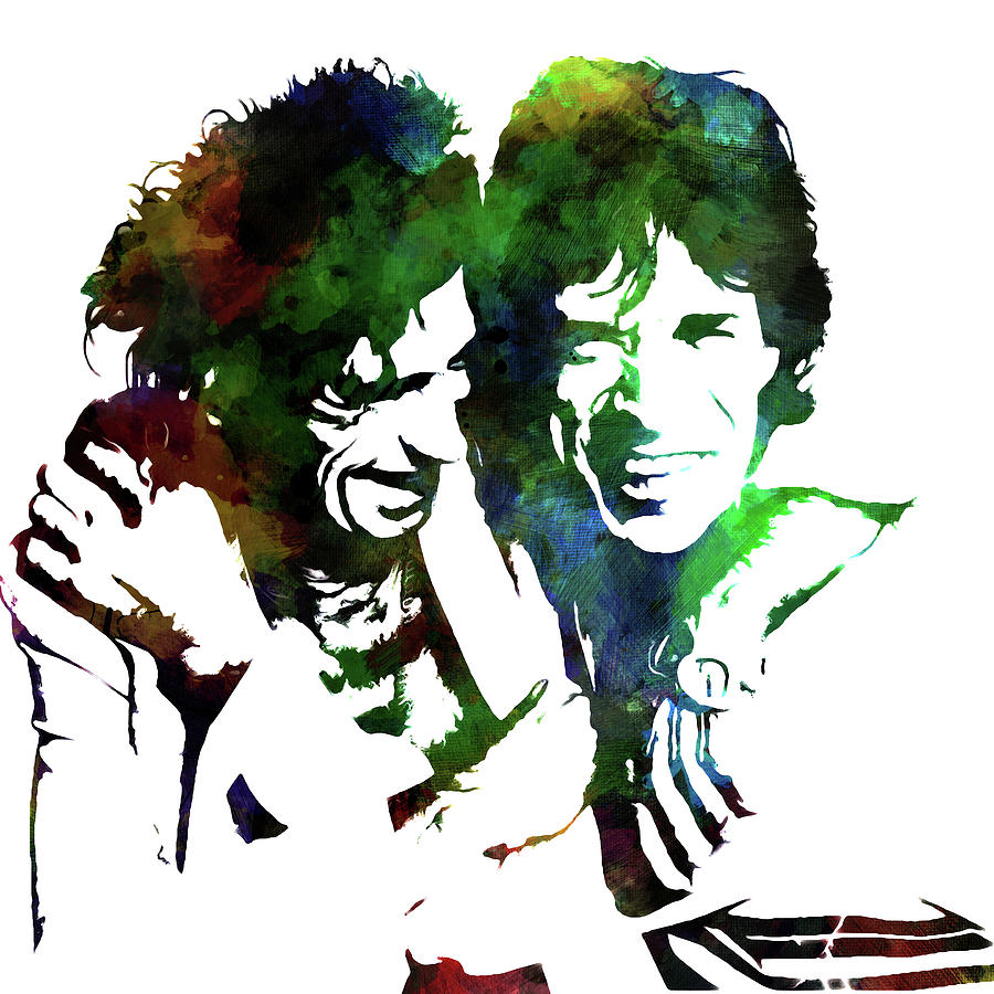 Mick Jagger and Keith Richards   Mixed Media by Brian Reaves