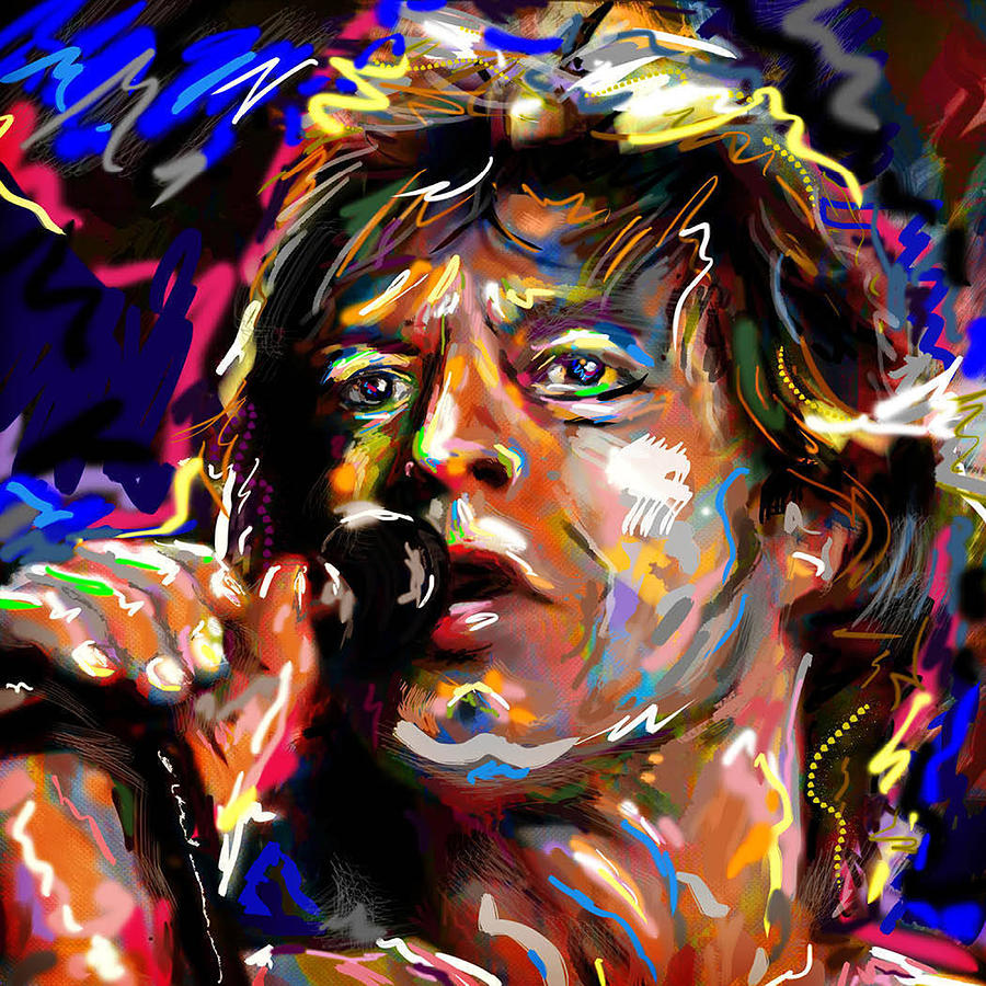 Mick Jagger Artwort Digital Art by Ellie Vincent - Fine Art America