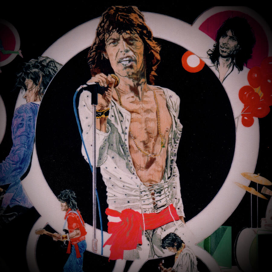 Mick Jagger - Front And Center - detail Drawing by Sean Connolly