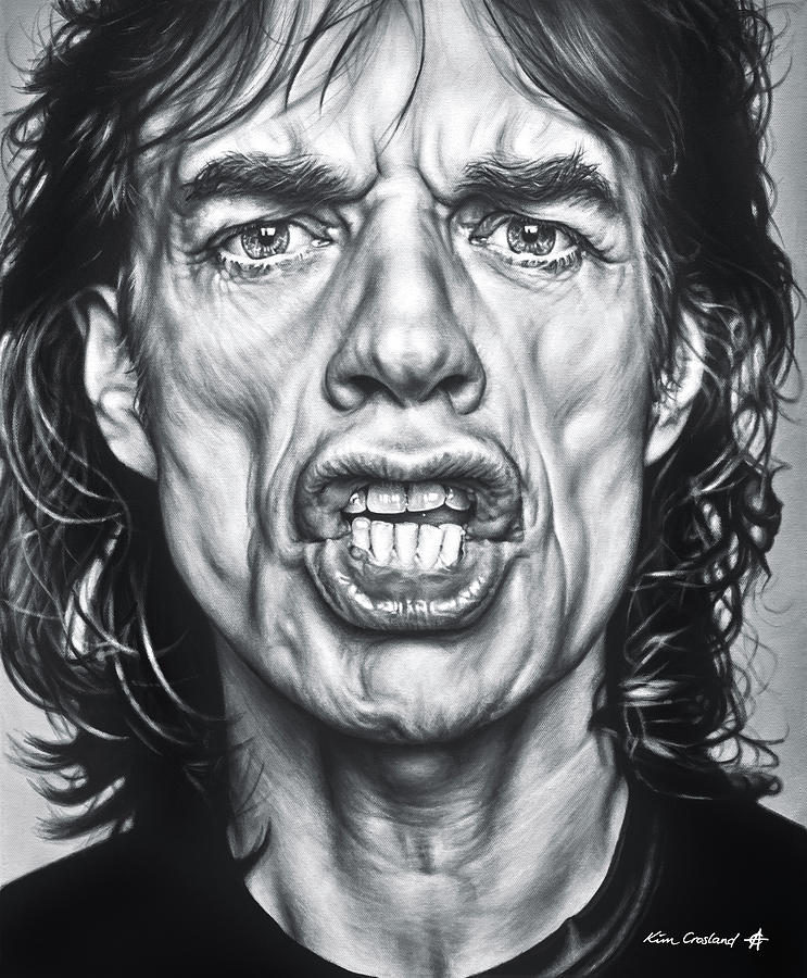 Mick Jagger Painting by Kim Crosland - Fine Art America