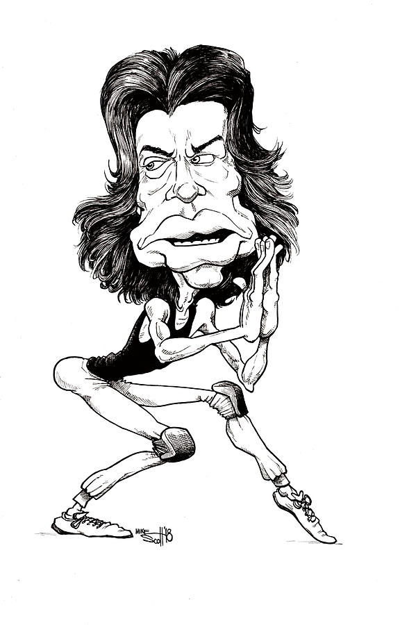 Mick Jagger Drawing by Mike Scott