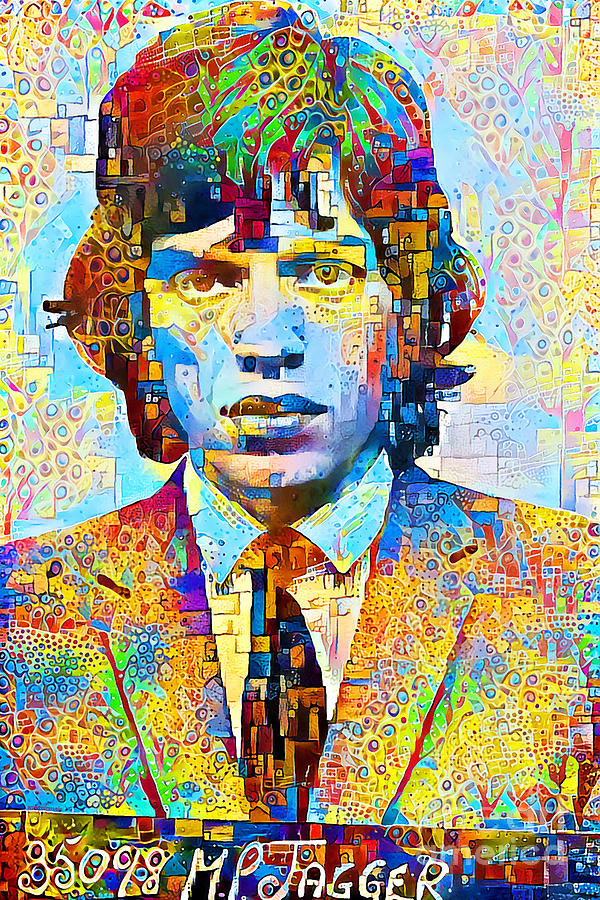 Mick Jagger Mugshot in Contemporary Vibrant Color Motif 20200428 Photograph by Wingsdomain Art and Photography
