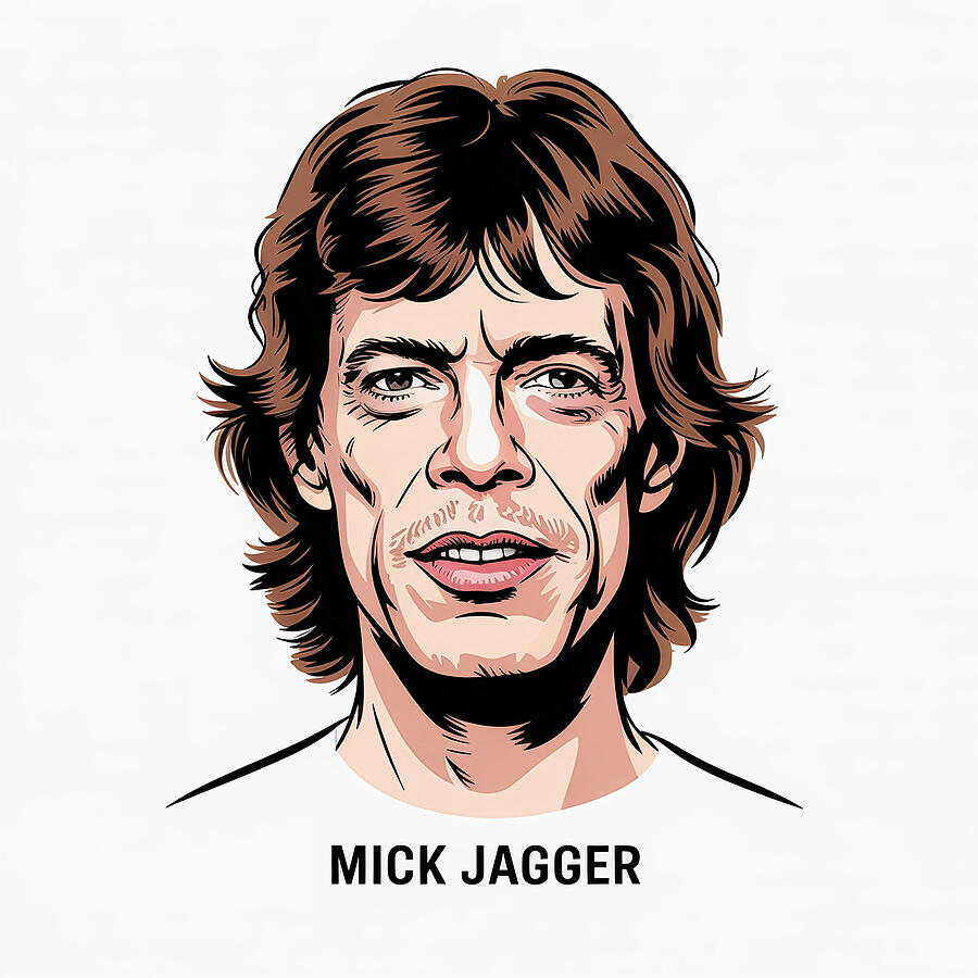 Mick Jagger Vector Digital Art by All Things - Fine Art America