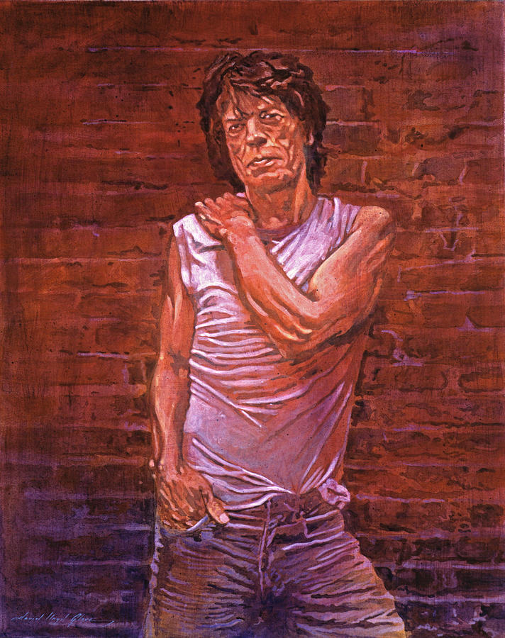 Mick Jagger Wall Painting by David Lloyd Glover