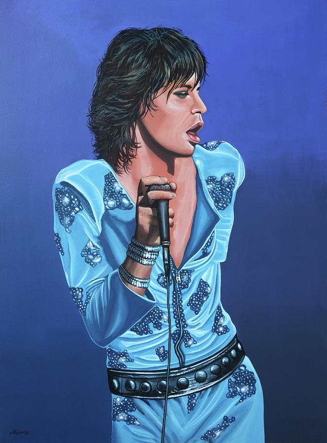 The Rolling Stones Painting - Mick Painting 1 by Paul Meijering