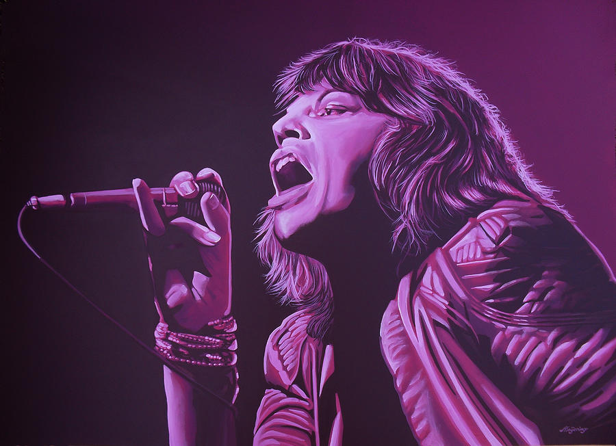 The Rolling Stones Painting - Mick Painting 2 by Paul Meijering