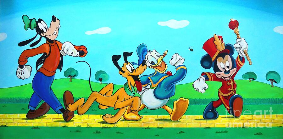 Mickey and Friends Painting by John Lyes