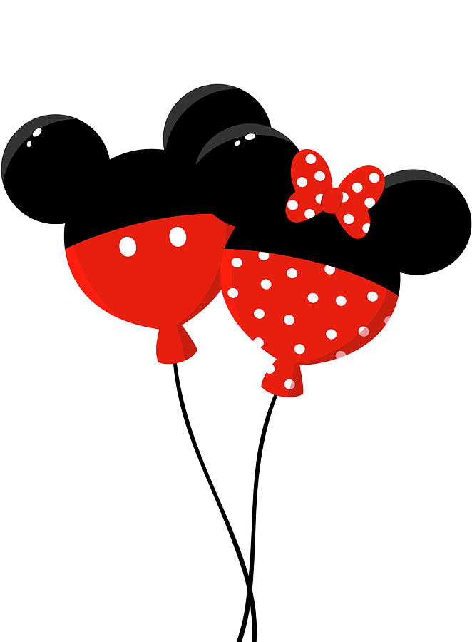 Mickey And Minnie Mouse Balloons Digital Art By Art Spectrum