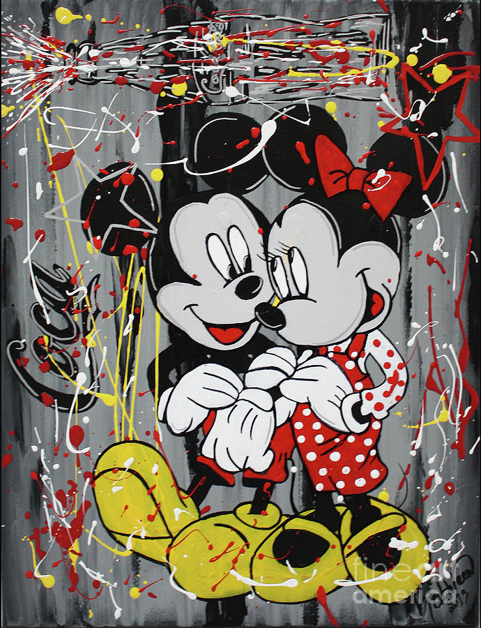 Mickey And Minnie Mouse Coca Painting