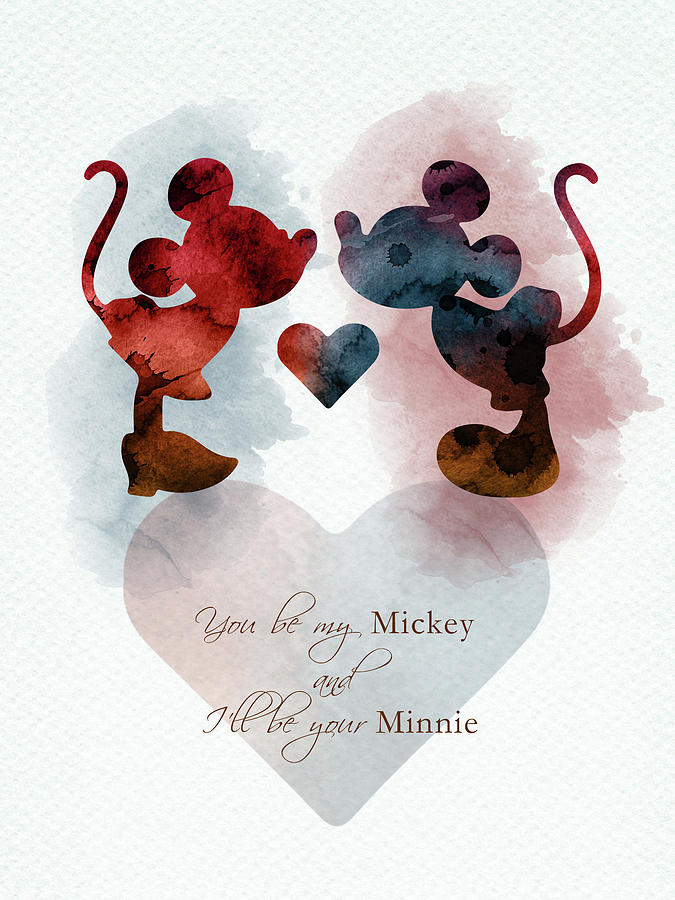 Afkorting blok Middelen Mickey and Minnie Mouse love watercolor Digital Art by Mihaela Pater