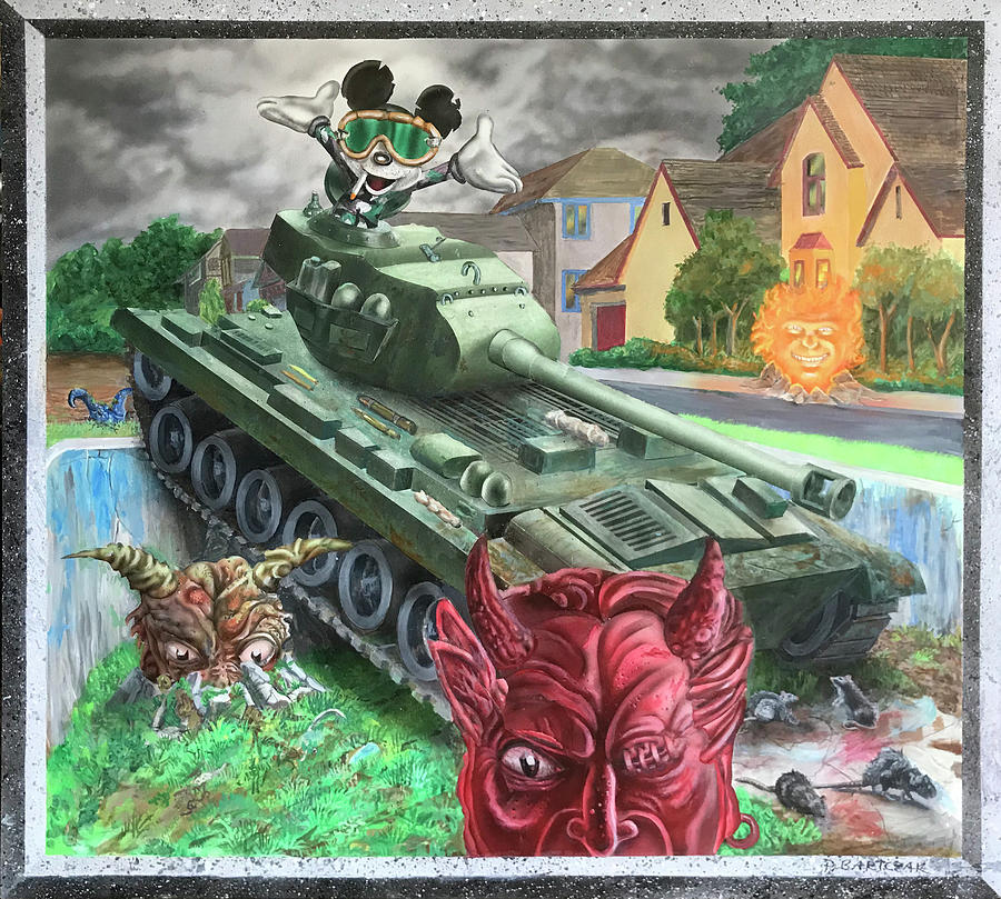 Mickey Louse Painting by Peter Bartczak