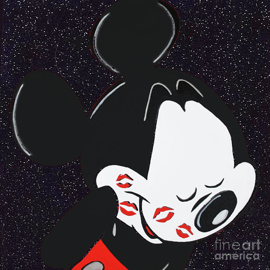 Mickey Mouse Dots Painting by Kathleen Artist PRO