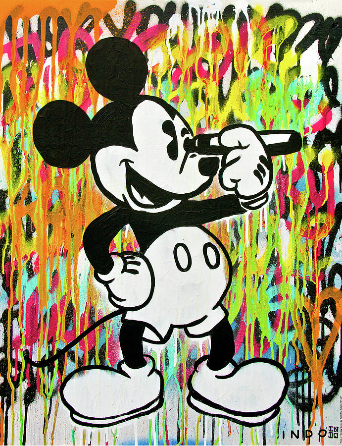 Mickey Mouse Street Art Mixed Media by Patrick Edward INDO - Fine Art ...