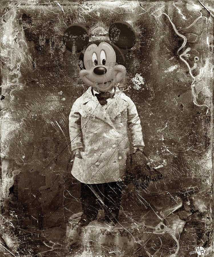 Mickey Mouse Vintage Retro Old Photo Antique Painting by Tony Rubino