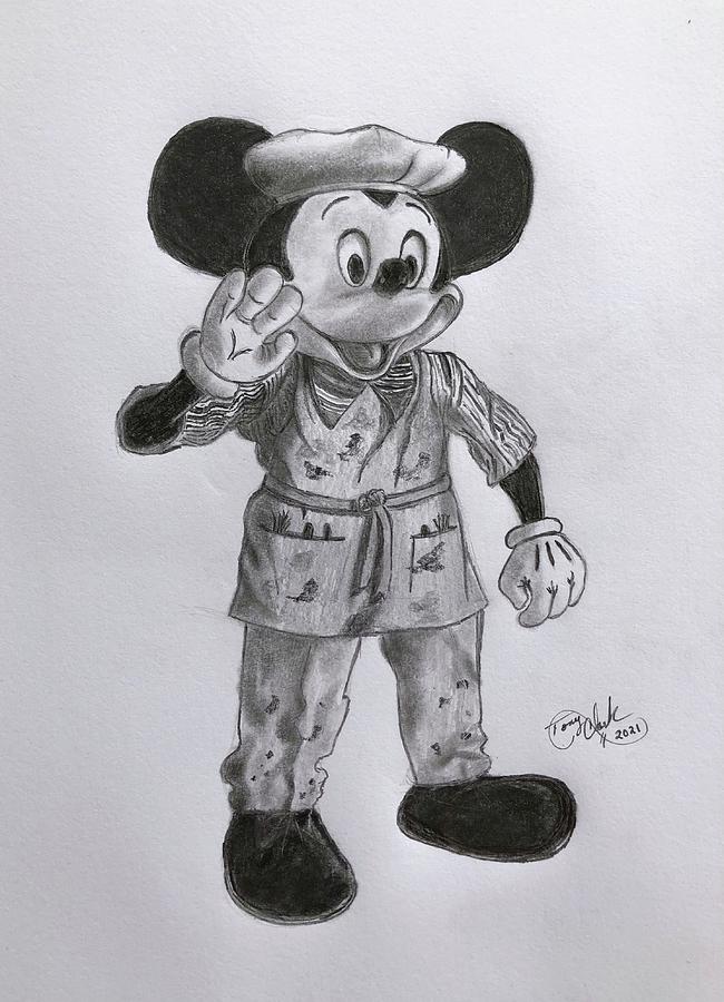  Mickey The Painter Drawing by Tony Clark