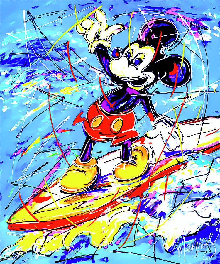 Mickey The Surfer Digital Art By Mathias Fine Art America 