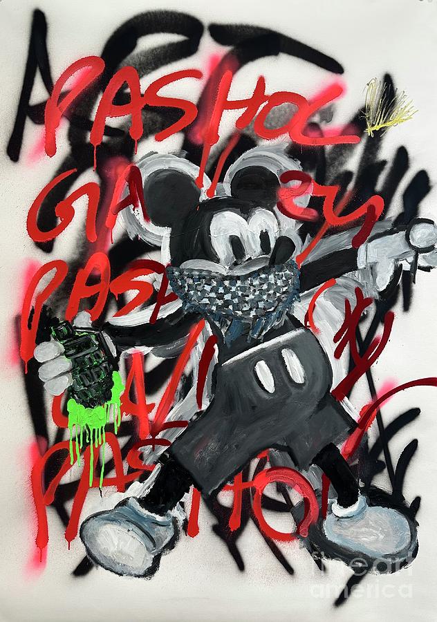 Palestinian Mickey Mouse Mixed Media