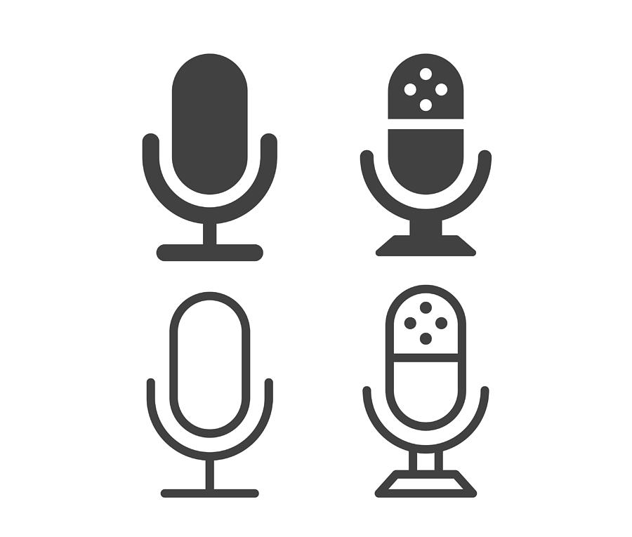 Microphone - Illustration Icons Drawing by -victor-
