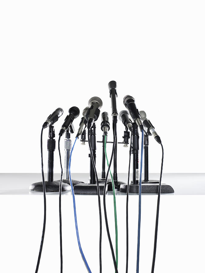 Microphones On White Photograph by Ryan McVay