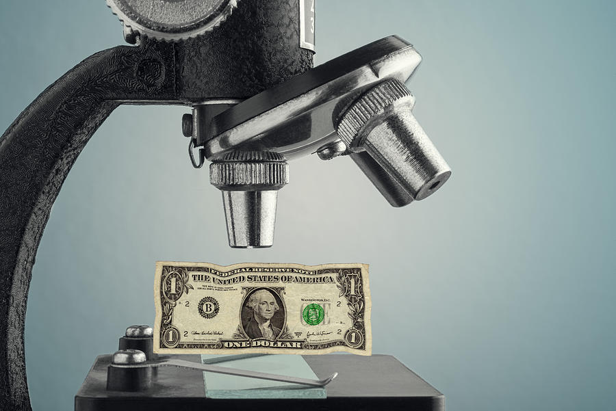 Microscope with One Dollar Photograph by Francesco Carta fotografo