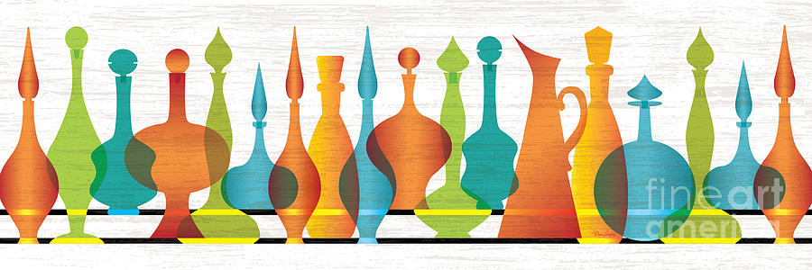 Mid Century Modern Glass Vases Digital Art by Diane Dempsey