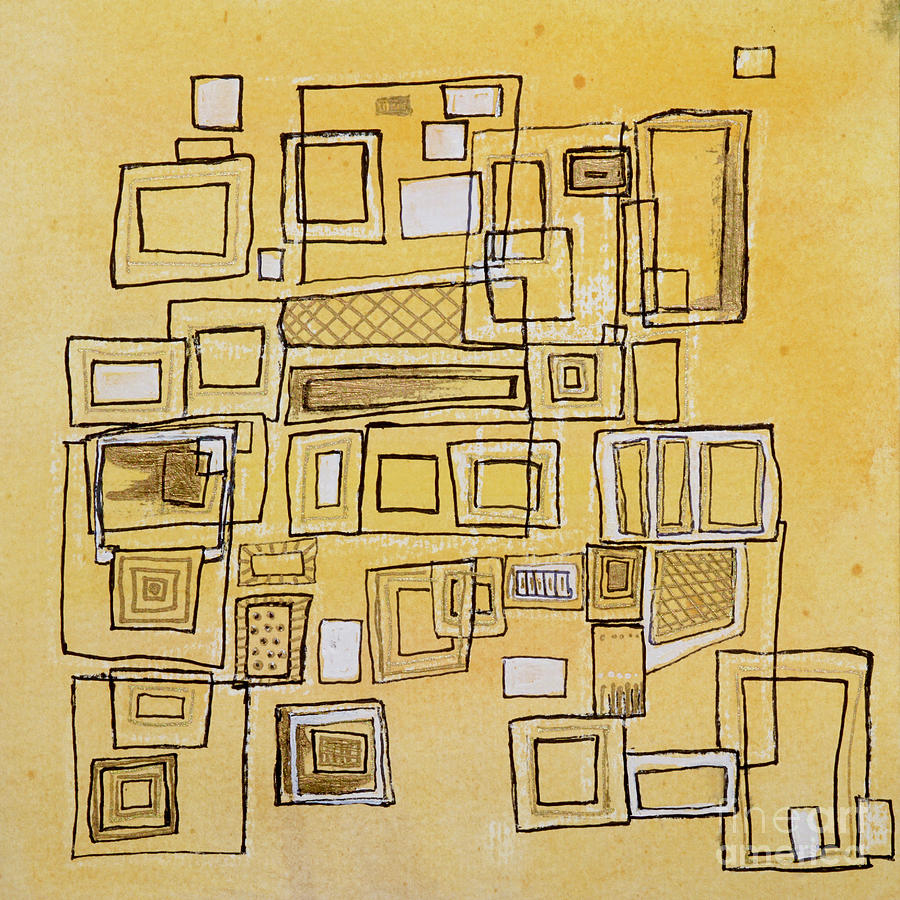 Mid-Century -Yellow- Abstract Painting by Patty Donoghue