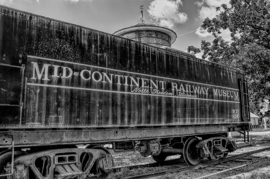 Mid-Continent Railway Museum Canteen Tender BW Photograph by Dale Kauzlaric