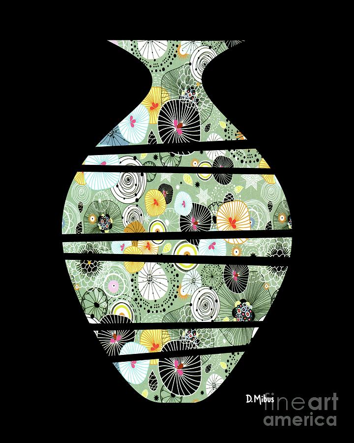 Mid Mod Vase 4 Digital Art by Donna Mibus