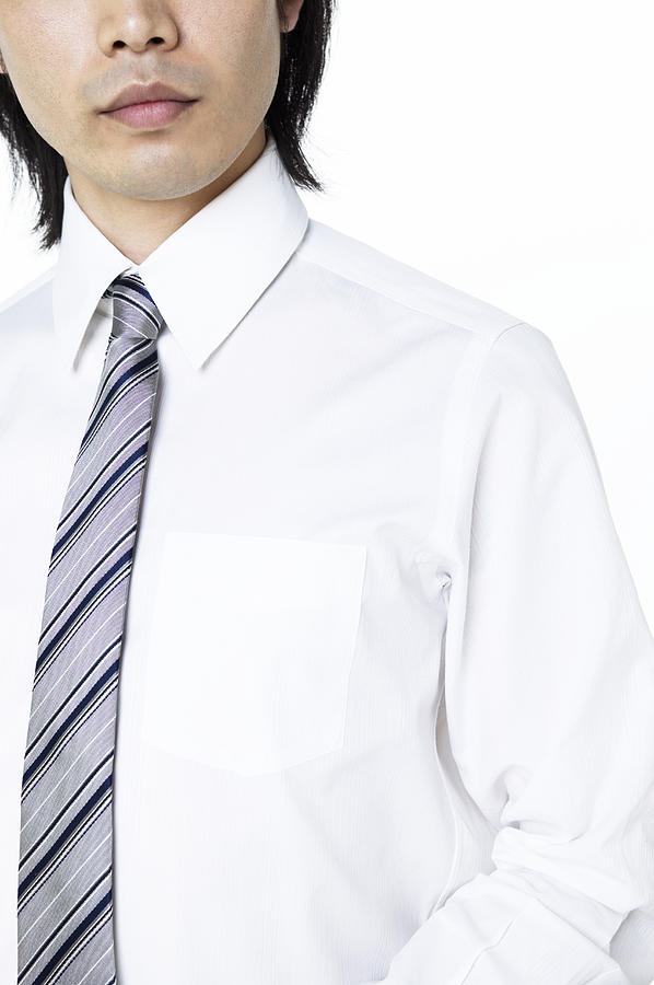 Mid Section View of a Man Wearing a Shirt and Tie Photograph by Mash