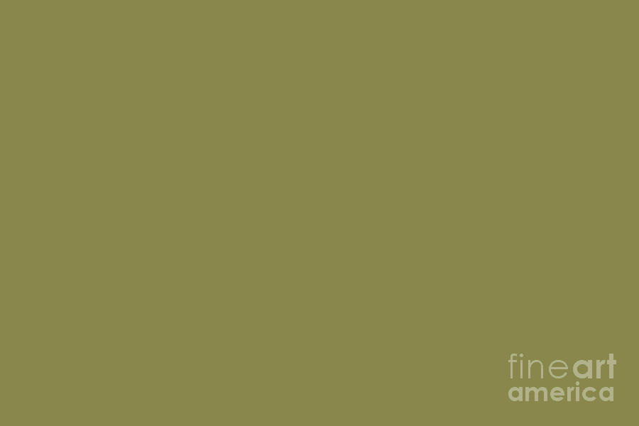 Midtone Olive Green Yellow Solid Color Pairs To Sherwin Williams Rural Green SW 6418 Digital Art by PIPA Fine Art - Simply Solid