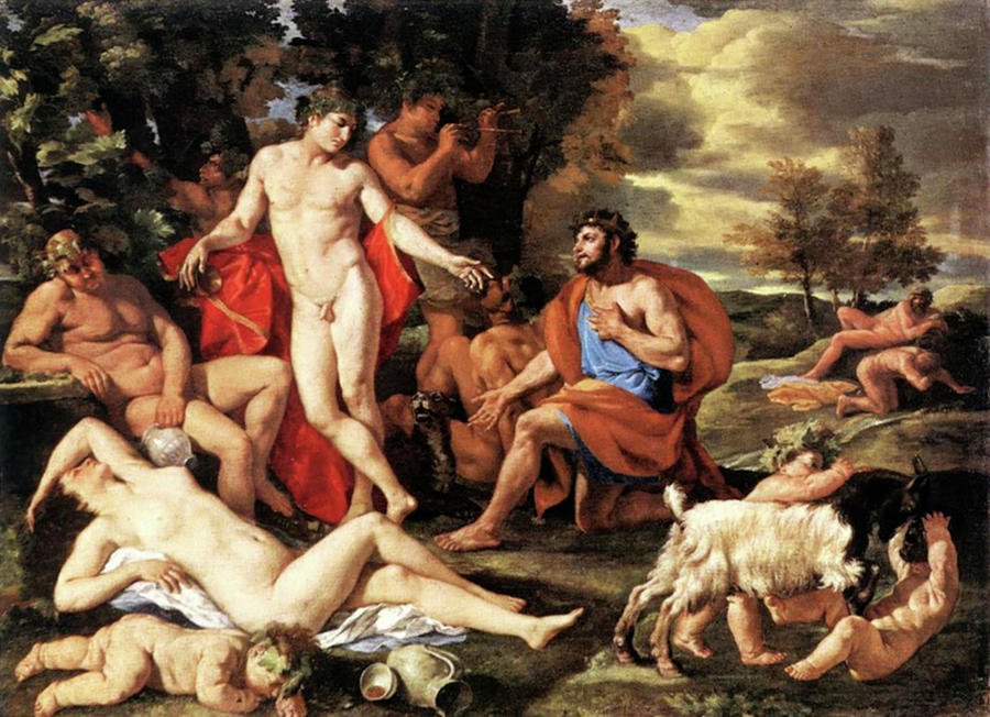 Midas and Bacchus Painting by Nicolas Poussin