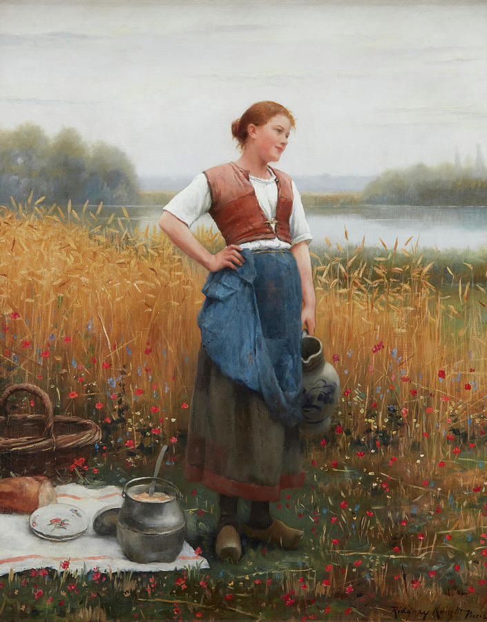 Middays Pause Painting by Daniel Ridgway Knight