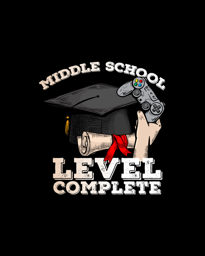 Middle School Level Complete Gamer Graduation Digital Art by Tinh Tran