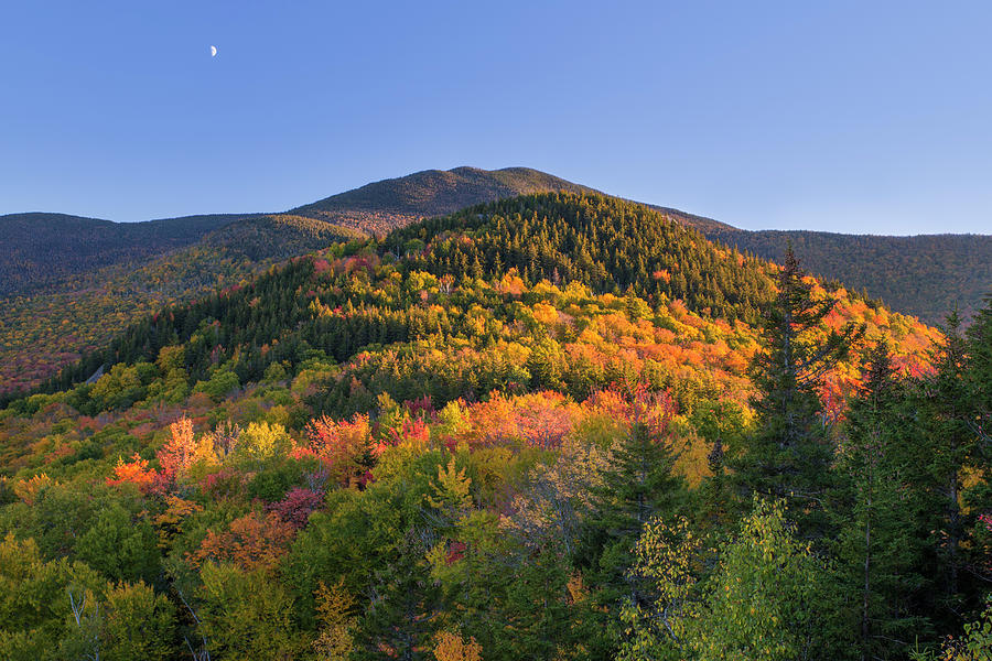 Middle Sugarloaf Autumn Moon Photograph by White Mountain Images