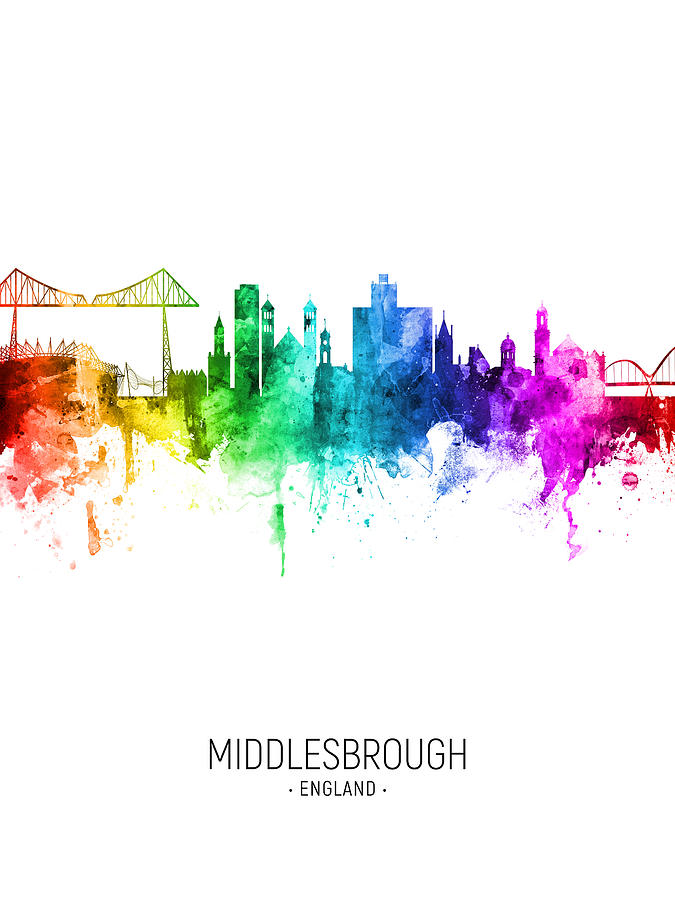 Middlesbrough England Skyline #66 Digital Art by Michael Tompsett