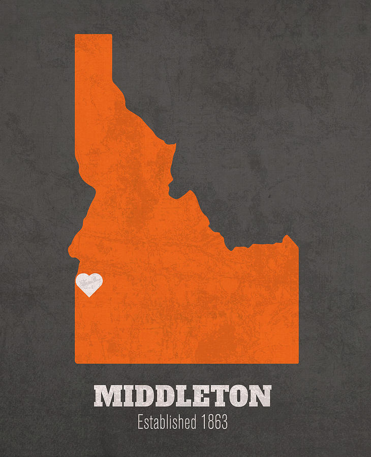 Middleton Idaho City Map Founded 1863 Idaho State University Color Palette Design Turnpike 