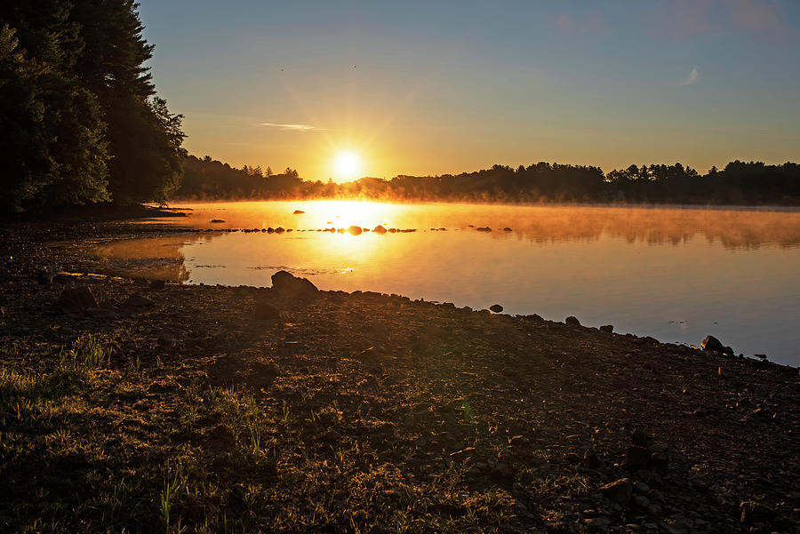 Middleton Pond Middleton Massachusetts Beautiful Morning Light Golden Glow Photograph by Toby McGuire