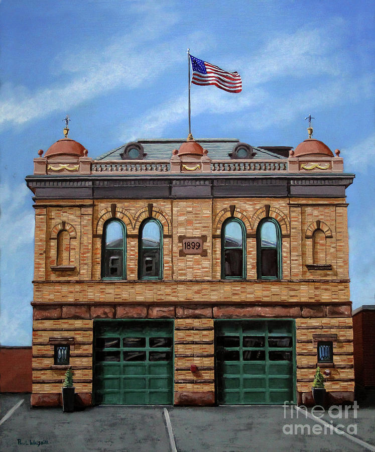 Fire House Painting - Middletown Fire Dept. HQ by Paul Walsh