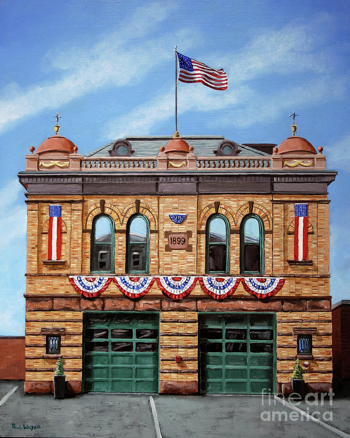 Fire House Painting - Middletown Fire Dept.July 4 by Paul Walsh