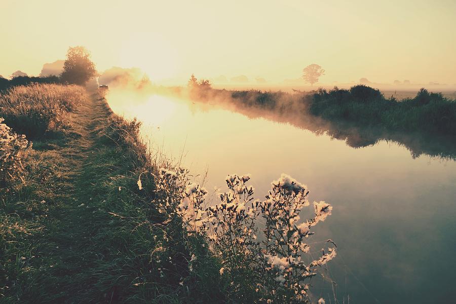 Middlewich Branch Towpath at Dawn Photograph by Ian Hutson