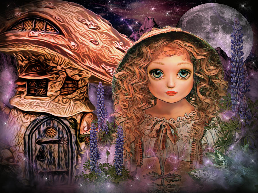 Midnight at the Fairy Garden Digital Art by Artful Oasis