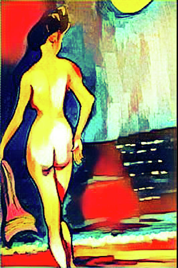 Midnight Bather Revisited Mixed Media by Rusty Gladdish