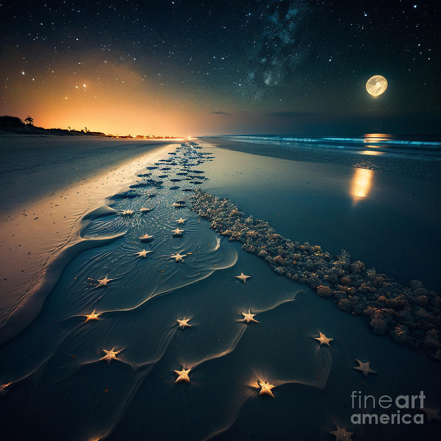 Midnight Beach V Digital Art by Jay Schankman