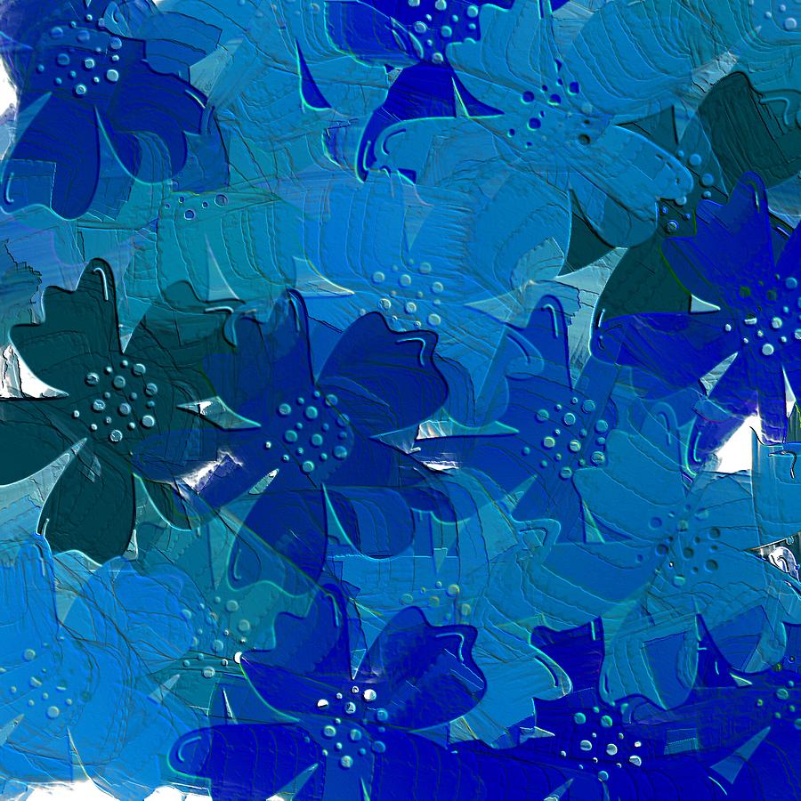 Midnight Blue Garden Painting by Bonnie Bruno