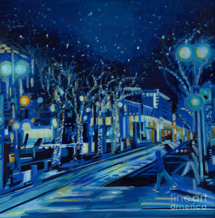 Midnight Blue Painting by Tanya Filichkin