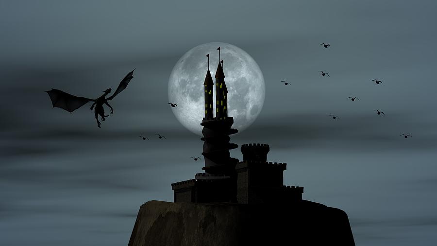 Midnight Castle Digital Art by Bob Shimer