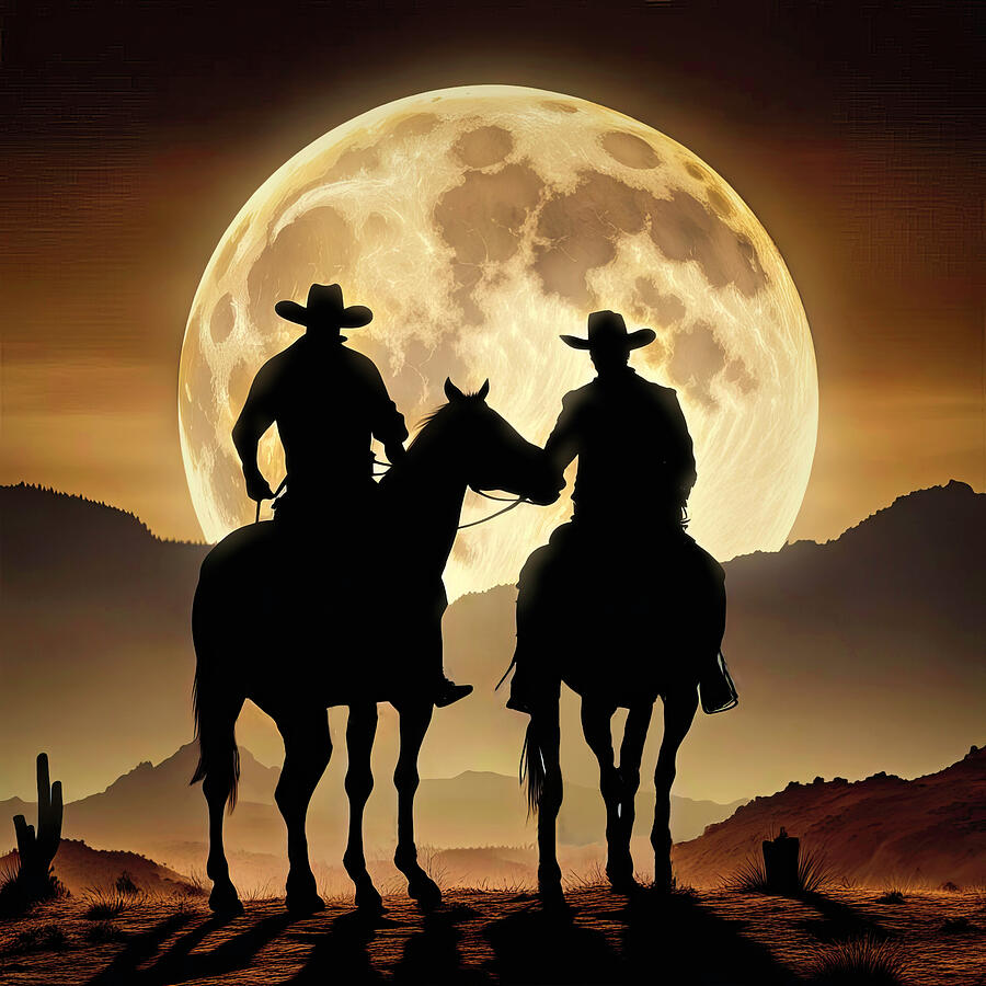 Midnight Cowboys Digital Art by Donna Kennedy